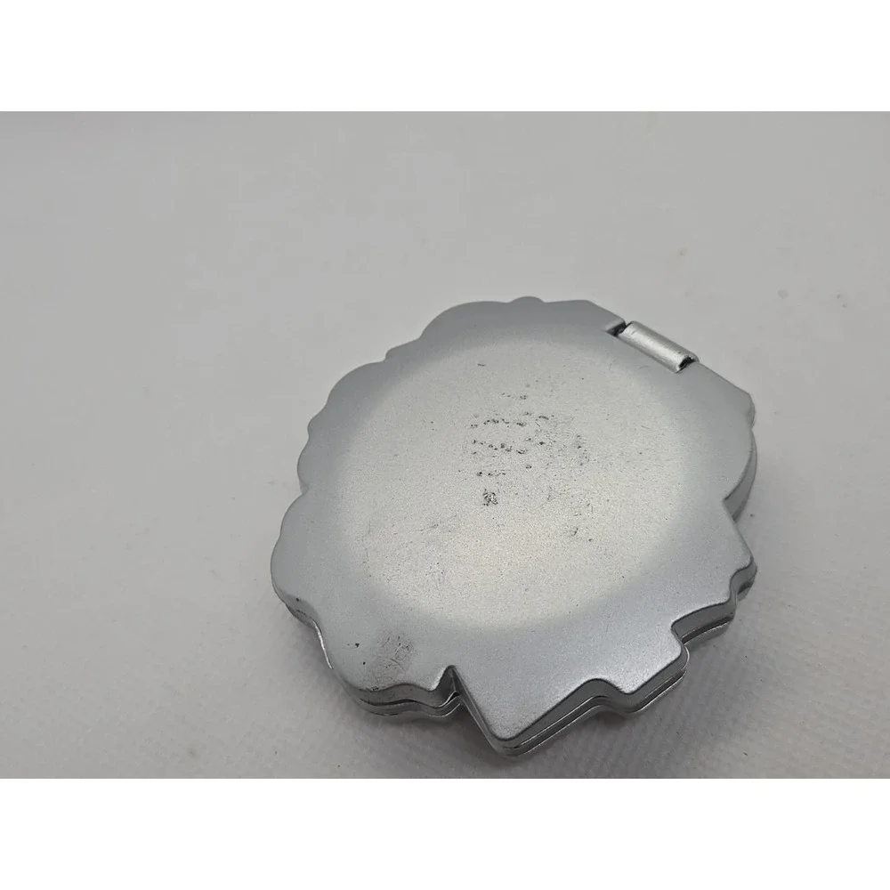 Silver crome rose valentine compact purse mirror gift friendship memento